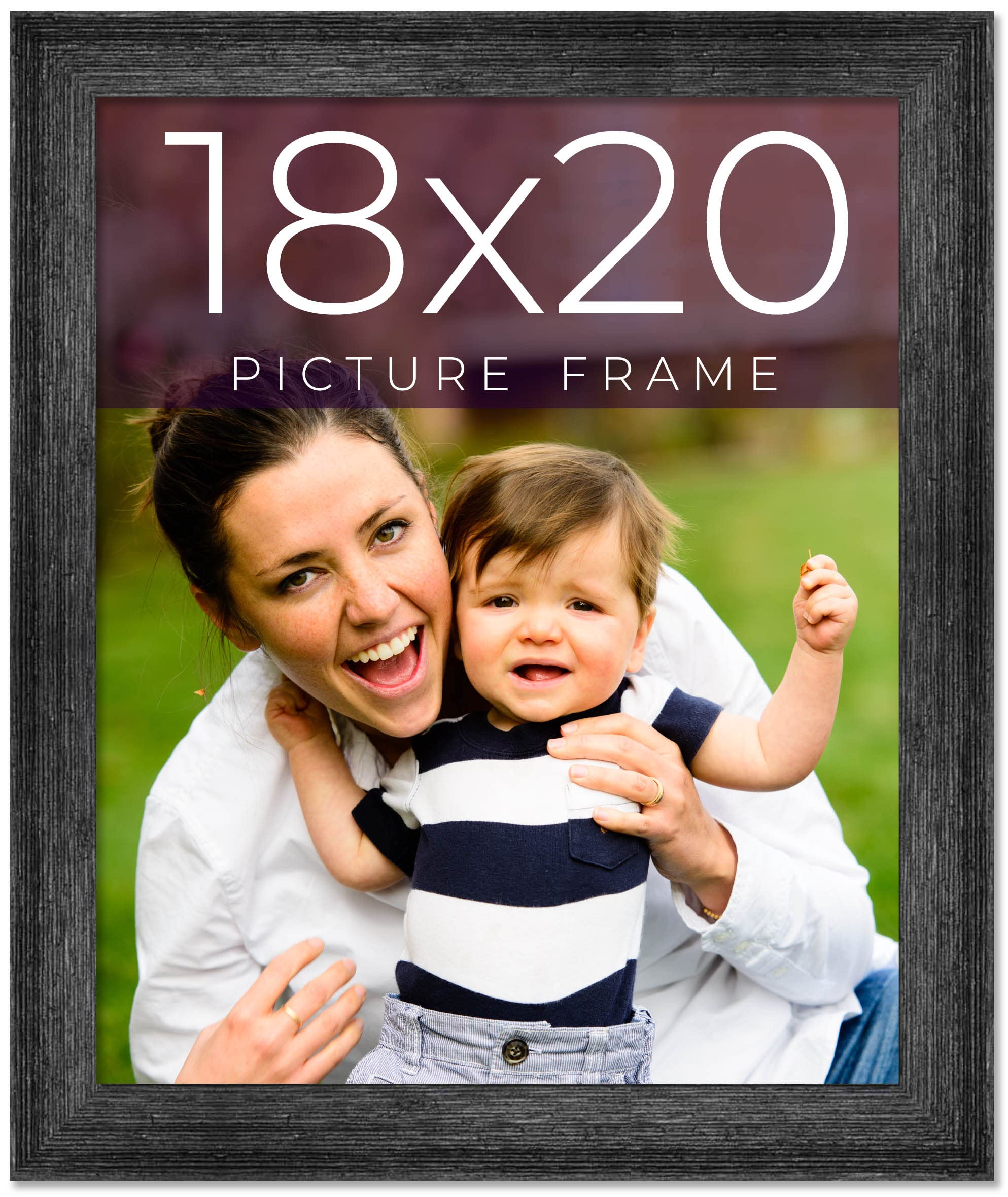 Amazon.com - 18x20 Frame Black Real Wood Picture Frame Width 1.5